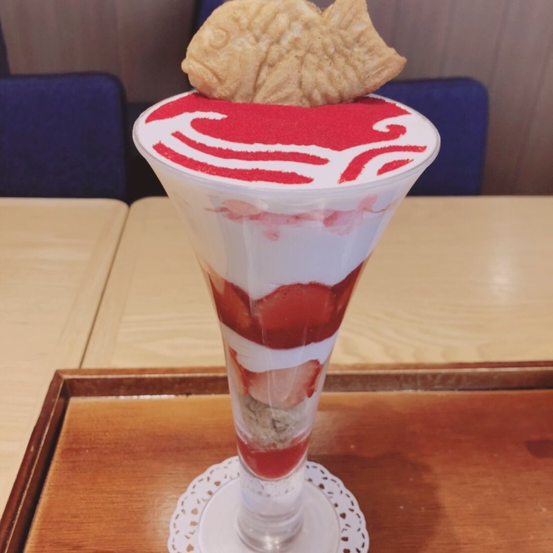 福いちご　ティラミスパフェ(和カフェ Tsumugi ラスカ茅ケ崎店)