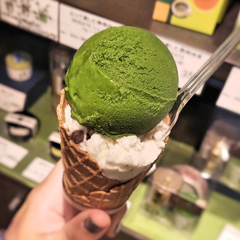 抹茶と大納言ジェラート(壽々喜園)