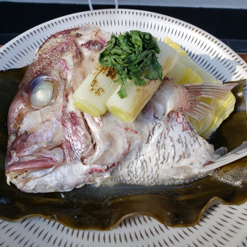 鯛カブト酒蒸し(浅草kanna)