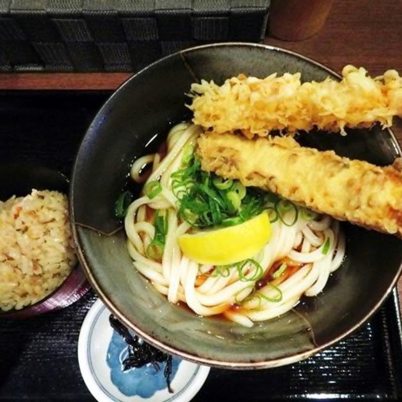 えび・ちくわ天ぶっかけ定食(麺花ゆうしょう)