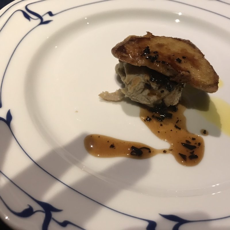 コース　フォアグラのエビ芋のマッシュ　(スポンタネ )