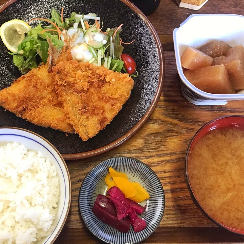 アジフライ定食(あきたや食堂)