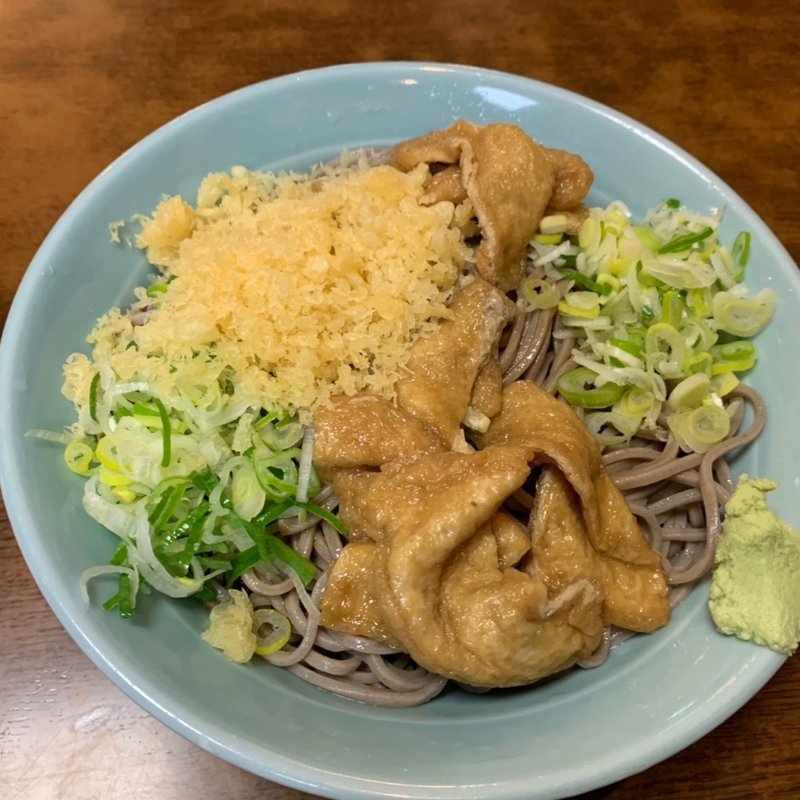 冷やしたぬきそばダブル　あげ3枚増し(更科 （さらしな）)