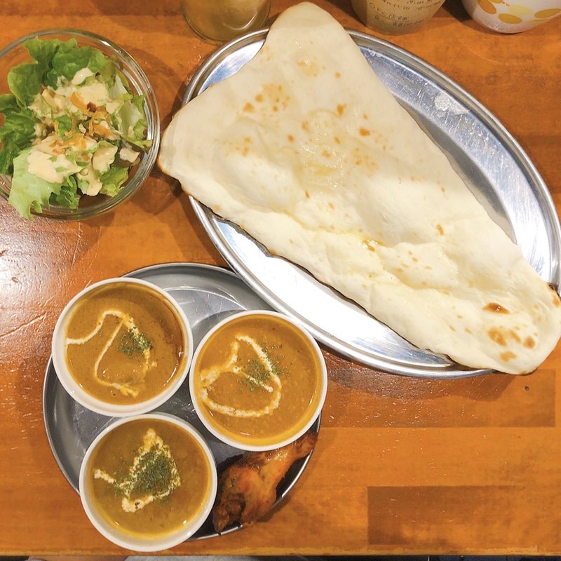 満腹3種セット（日替わり、バターチキン、キーマ）(インドネパールカレー 克ッ)