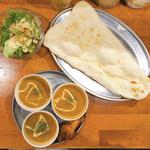 満腹3種セット（日替わり、バターチキン、キーマ）(インドネパールカレー 克ッ)