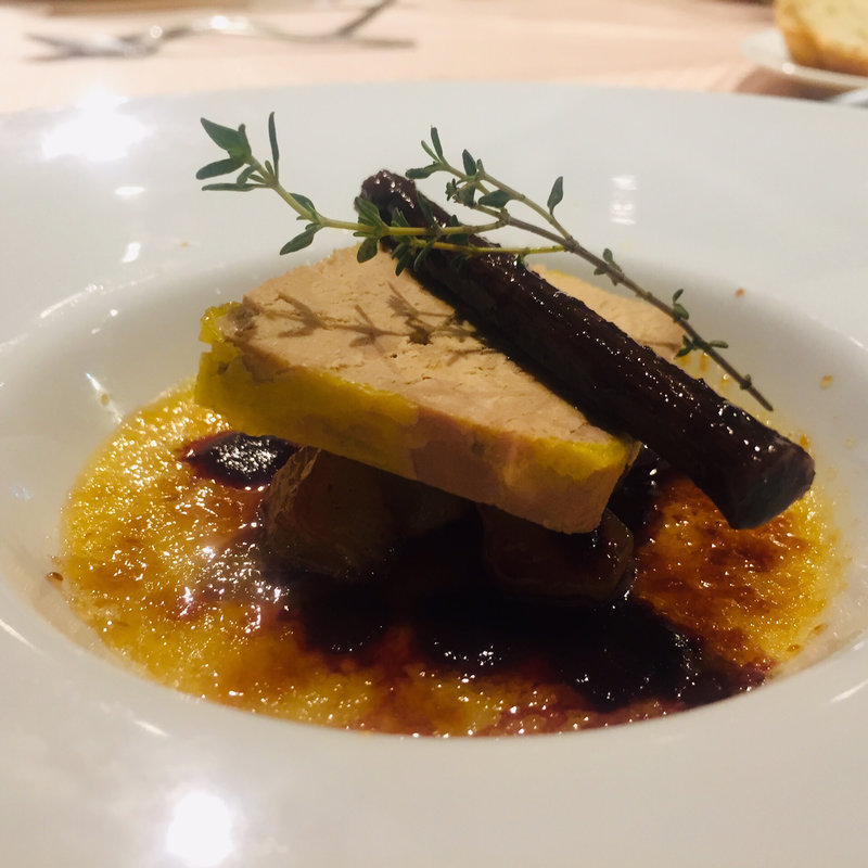 フォワグラブリュレ と鴨フォワグラテリーヌのタルトタタン添え(フランス厨房 旬彩 中央駅店 )
