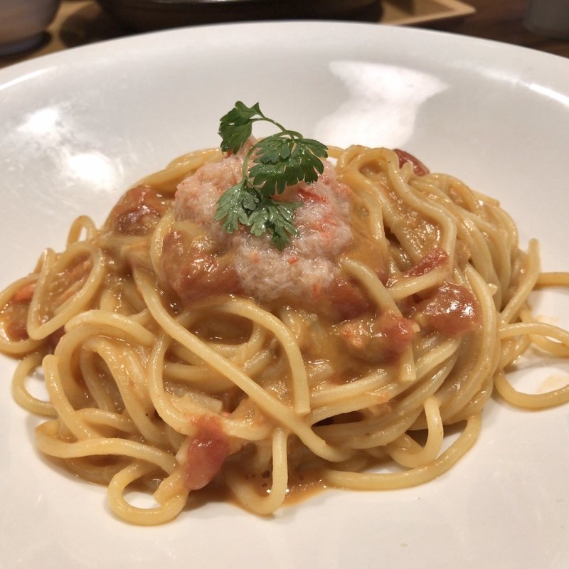 紅ずわい蟹のアメリカンソーススパゲティ(ジョナサン 御徒町店)