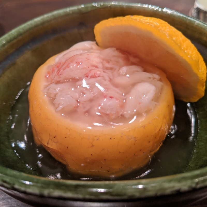 ズワイガニの柚子釜(緒はな)