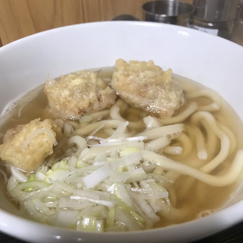 とり天うどん(うどん屋 どん伝)