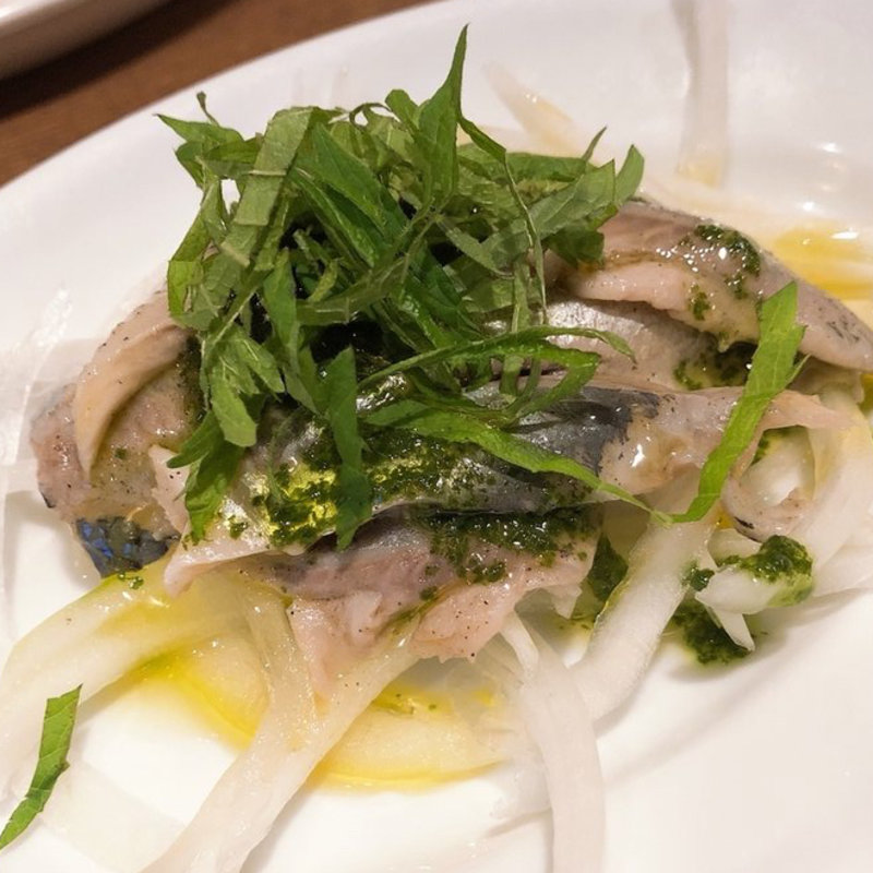 豊後水道 いわしと青じそのカルパッチョ(PRONTO新宿駅東口店)