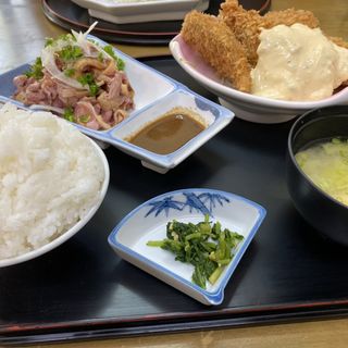 アジフライ&鶏たたき定食(いなか家定食の店 )