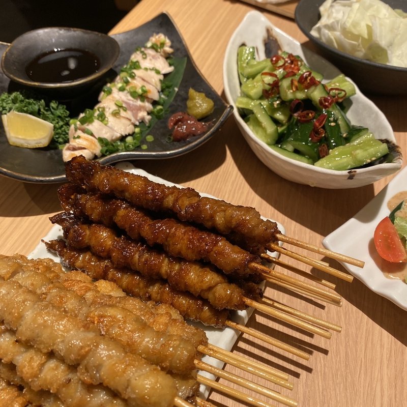 塩、たれ、たたききゅうり、ささみ(とりかわ博多　かわっこ福岡大名店)