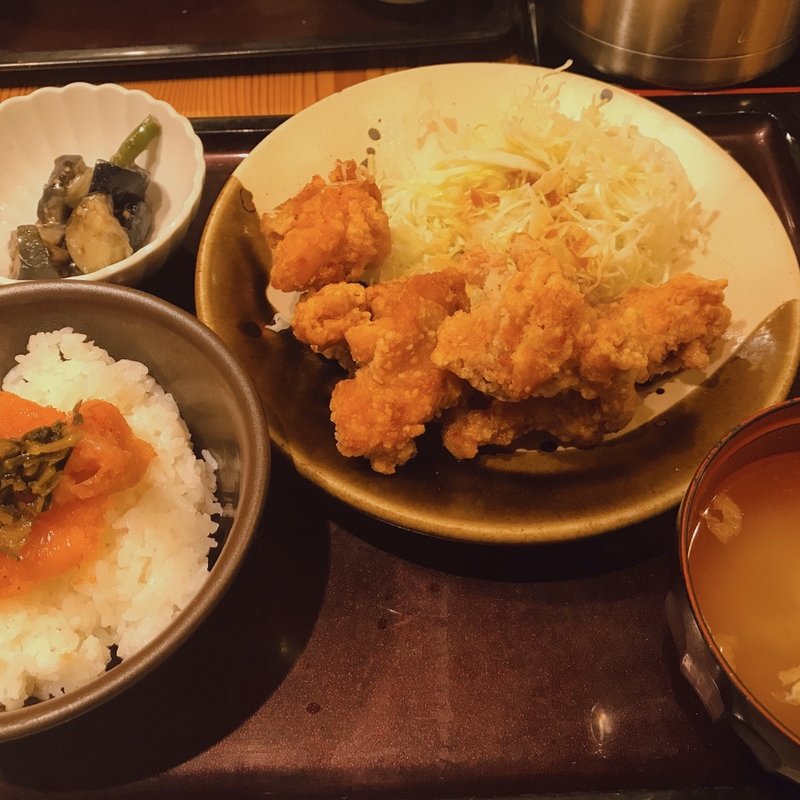 からあげ定食(博多もつ鍋 やまや 心斎橋筋店)