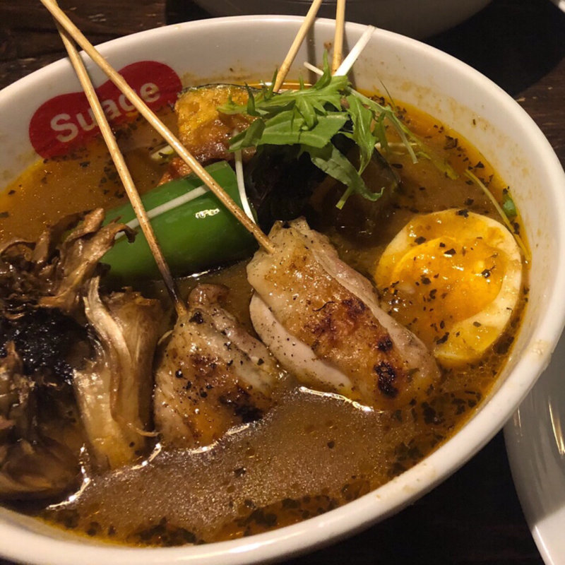 パリパリ知床鶏と野菜カレー(Soup curry suage +)