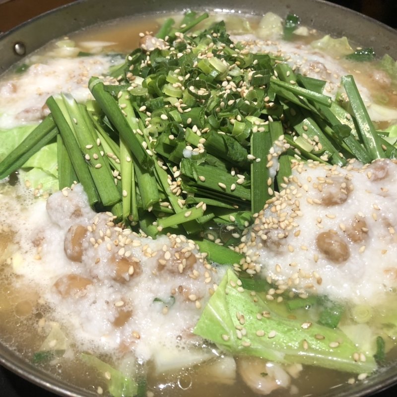 納豆もつ鍋(博多フードパーク納豆家粘ランド)