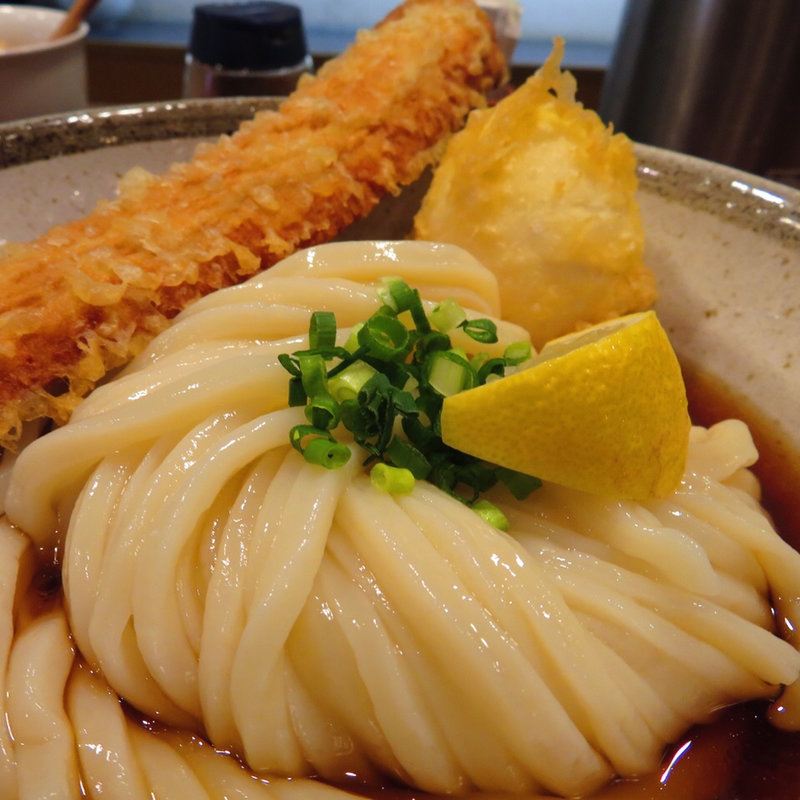 ちく玉天ぶっかけ(温・冷)大盛り(JUN大谷製麺処)