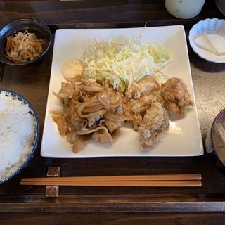 生姜焼き＆唐揚げ定食(556食堂)