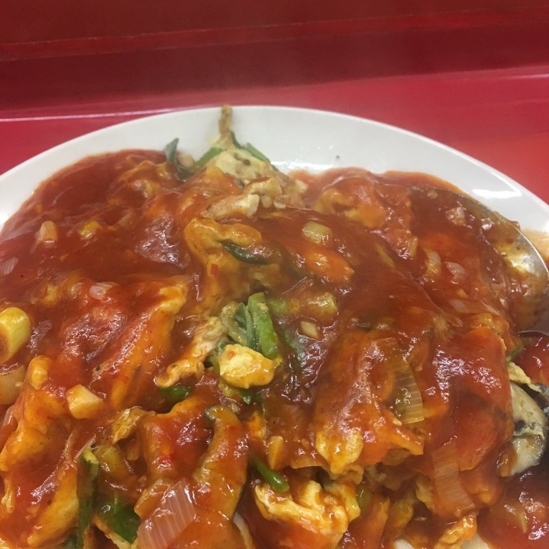 カニと玉子のチリソース(中国大飯店)