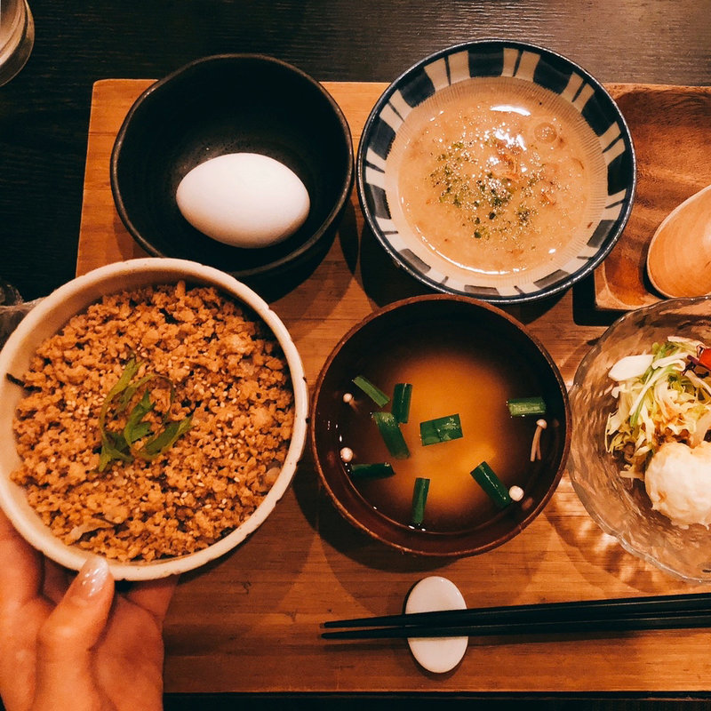 自然薯と鶏そぼろご飯(自然薯tororo)