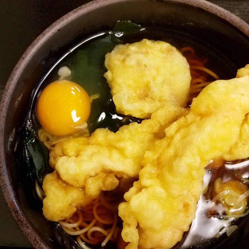 鳥天揚げ餅そば(ゆで太郎 六番町店 （ゆでたろう）)