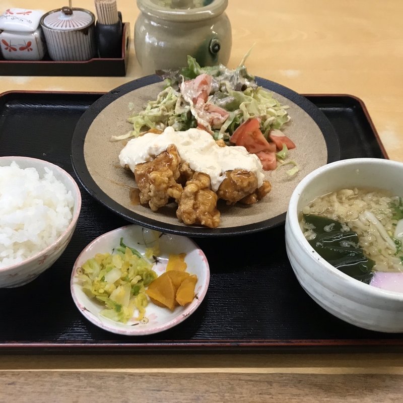 チキン南蛮定食(お食事処 生うどん生そば 風流田舎屋)
