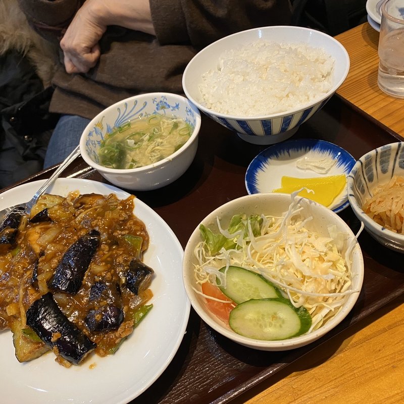 麻婆茄子定食(元祖赤のれん 節ちゃんラーメン 天神本店 )