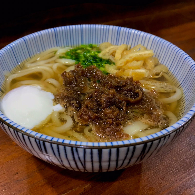 肉うどん 温(大盛+温泉たまご)(讃岐うどん河野 )