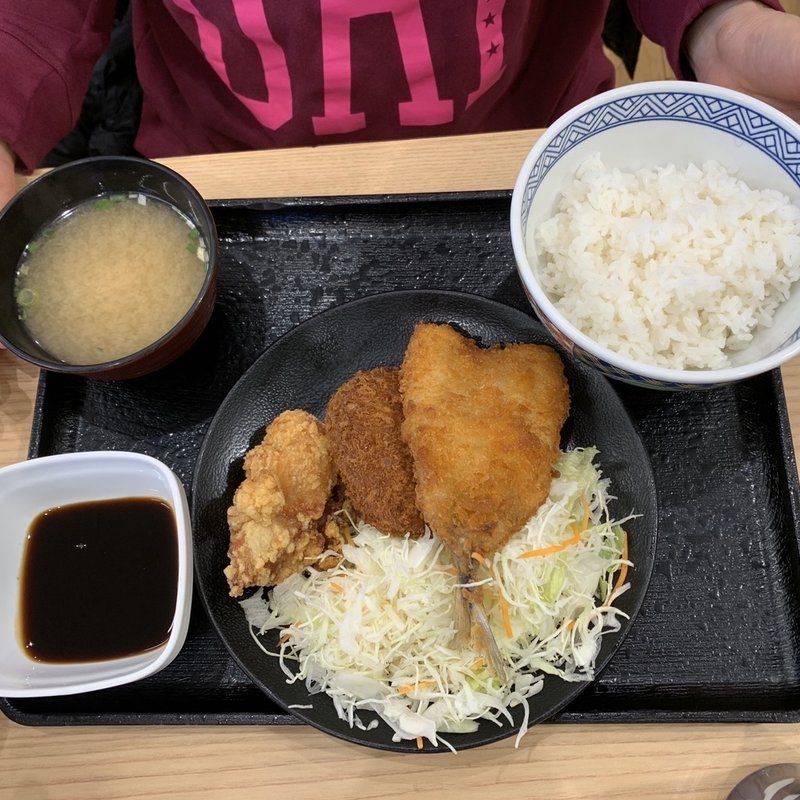 アジフライ等(和食れすとらん天狗 稲毛店)