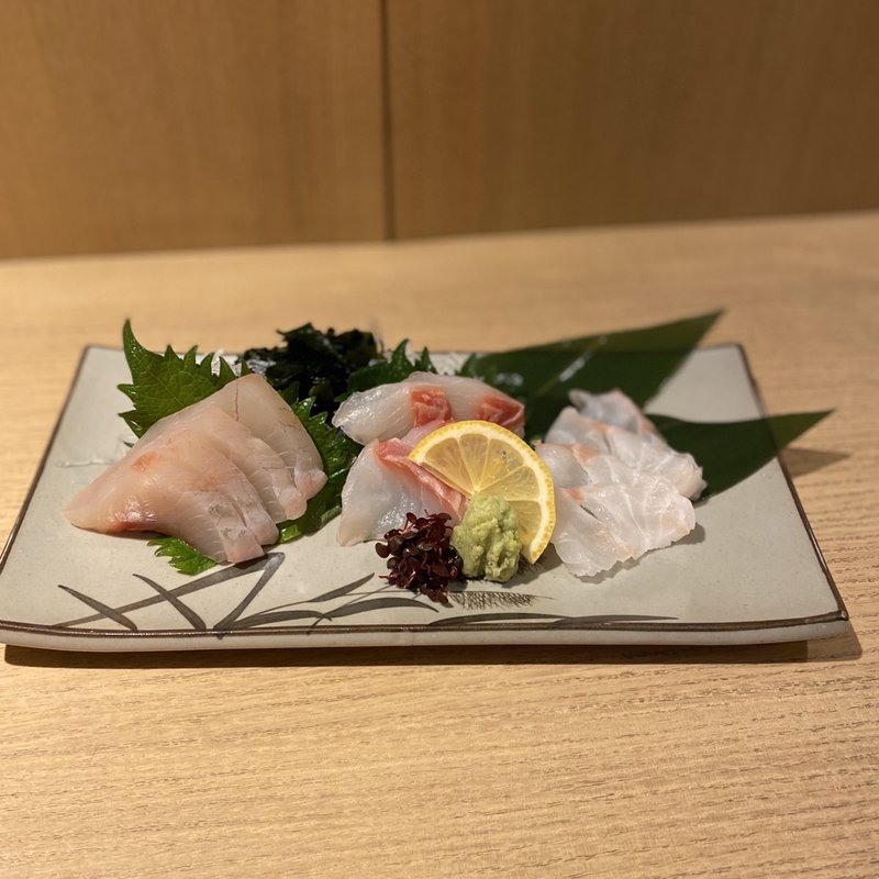 地魚お造り三種盛り合わせ(九州屋　頂)