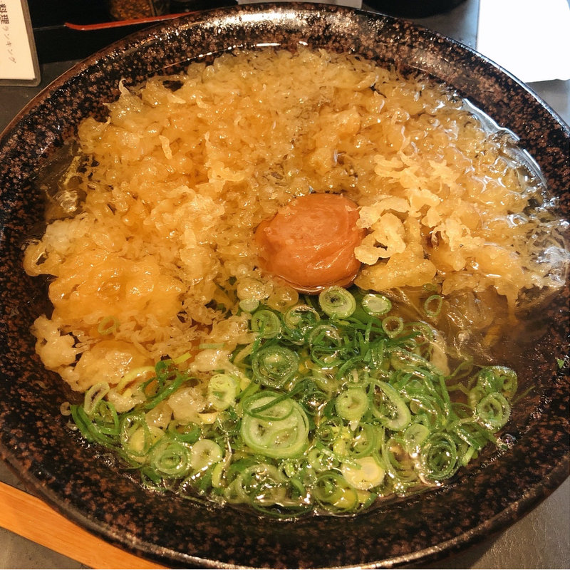 梅昆布うどん(天かすトッピング)(ぺこぺこうどん)