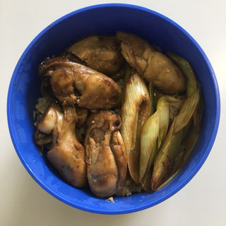 北海道産 焼き牡蠣と秩父葱(大重亭)