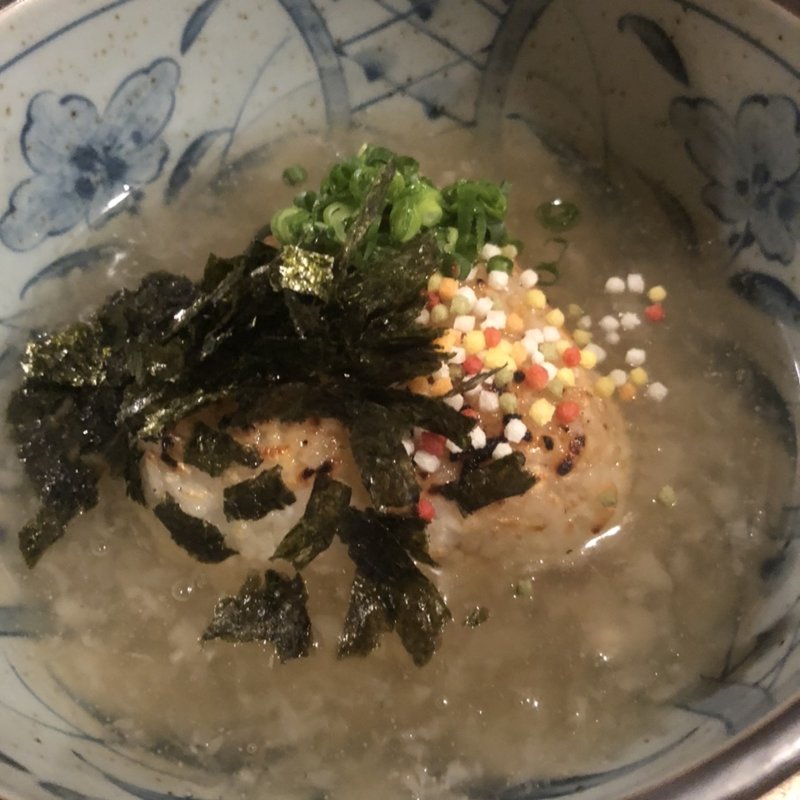 焼オニギリ鷄出汁みぞれあん(焼鳥 赫色)