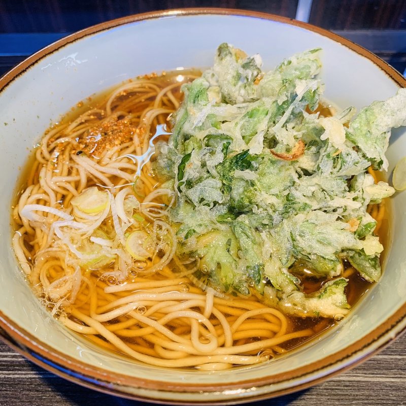 春菊天そば(立ち食い蕎麦　文珠)