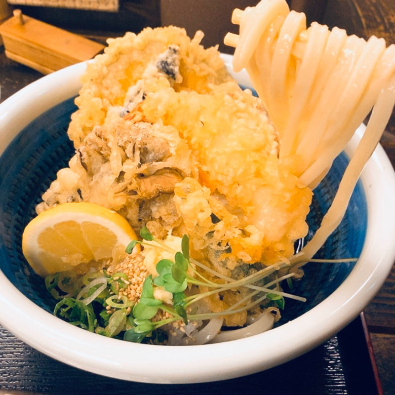 海老野菜天ぶっかけ(うどん 兎麦 umugi)
