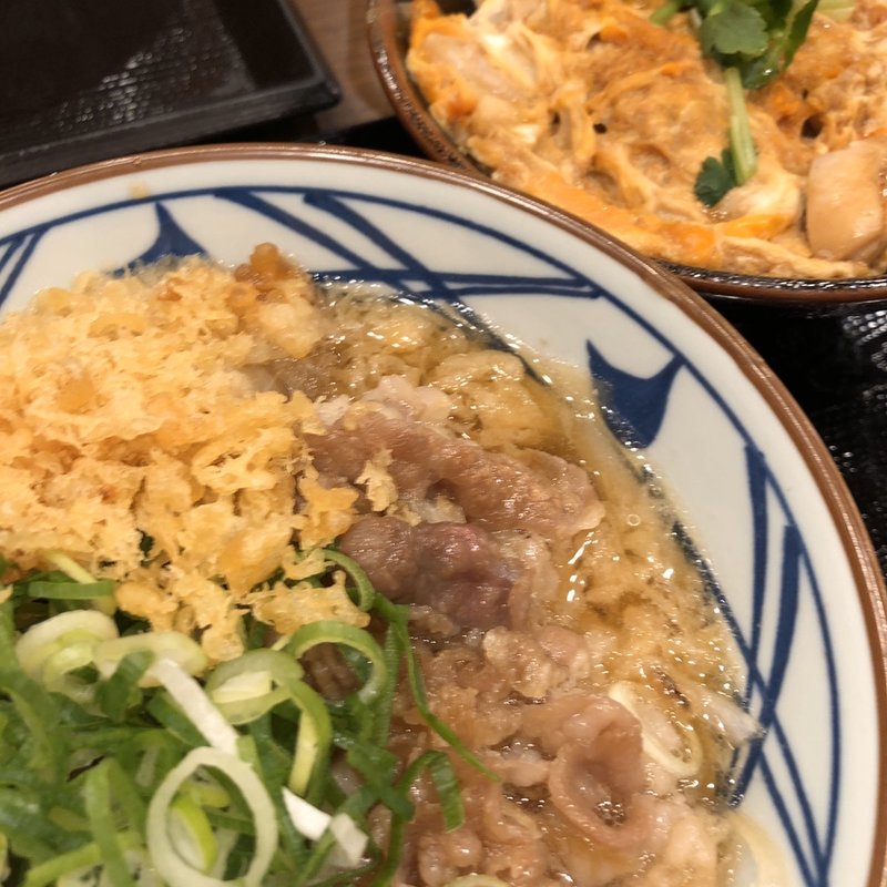 肉うどん　親子丼(小)(丸亀製麺若江東)