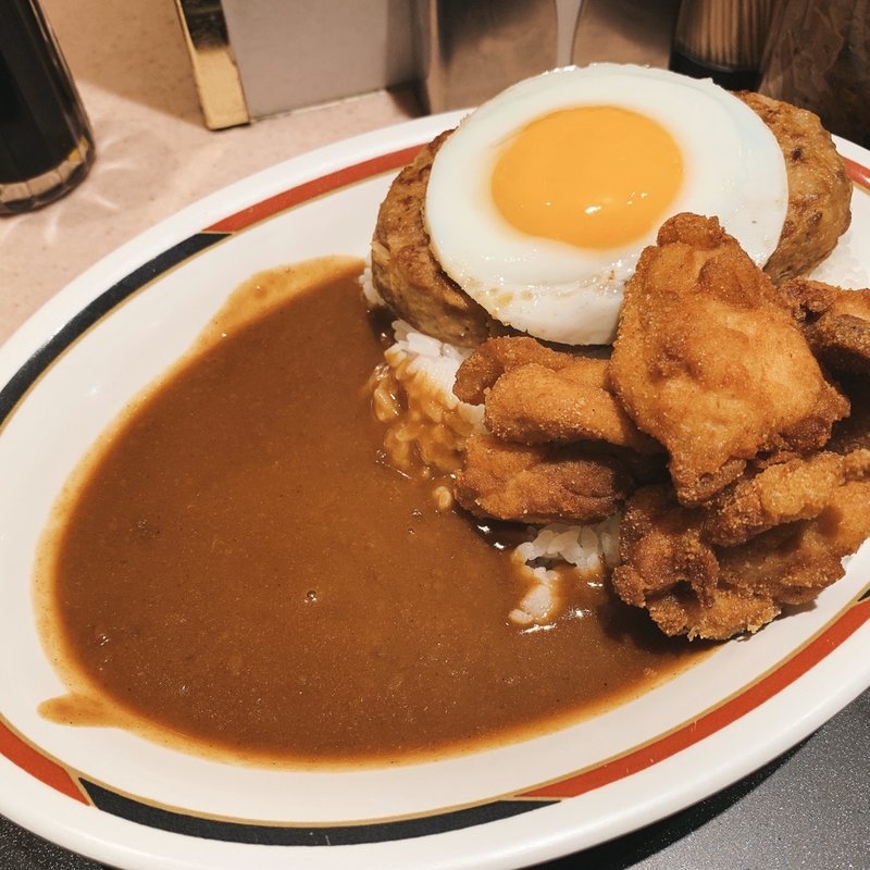 ハンバーグカレー、唐揚げトッピング(アルプス （ALPS）)