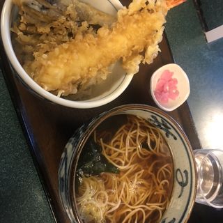 海老天丼セット(明神そば )