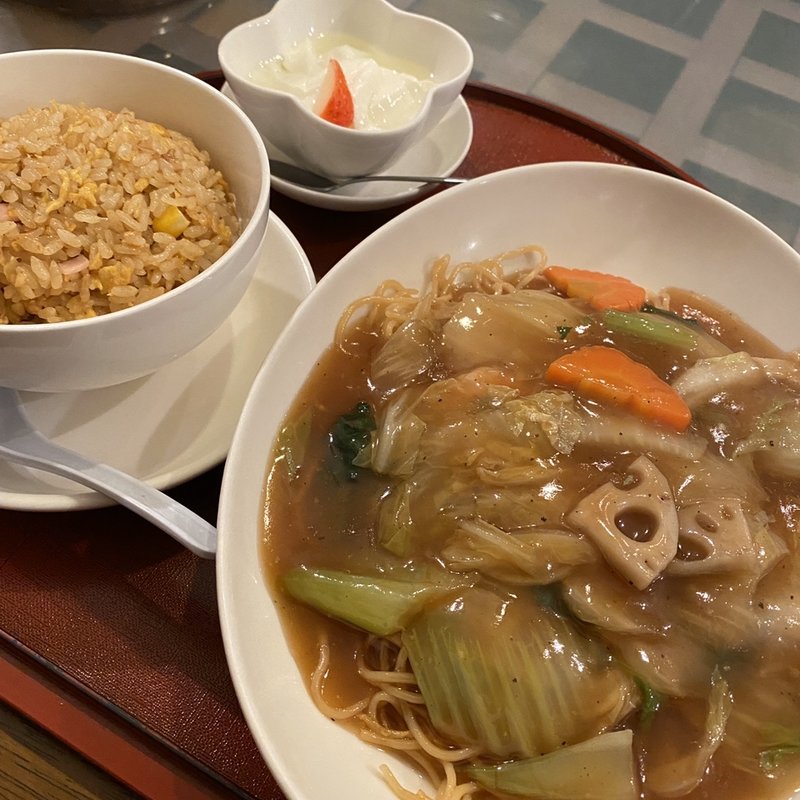 あんかけ焼きそばセット(チャイニーズレストラン 璃音 （CHINESE RESTAURANT リオン）)