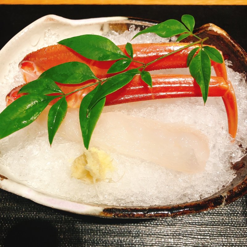 蟹刺し(ふくい、望洋楼 青山店)