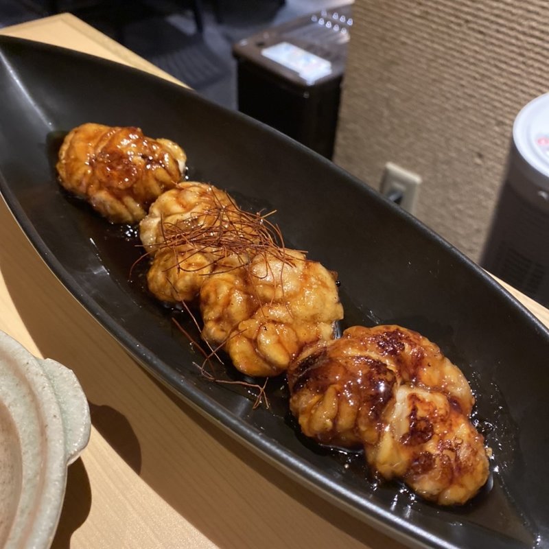 白子の醤油焼(なにわ割烹たく庵なんば)