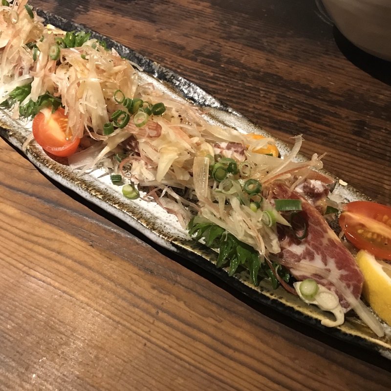 馬刺しのルイベ 和風カルパッチョ(旅篭)