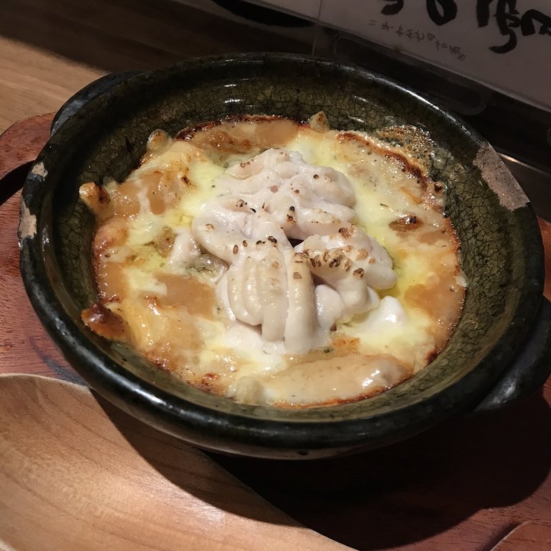 白子と下仁田葱のゴルゴンゾーラグラタン(魚屋 みらく劇場)