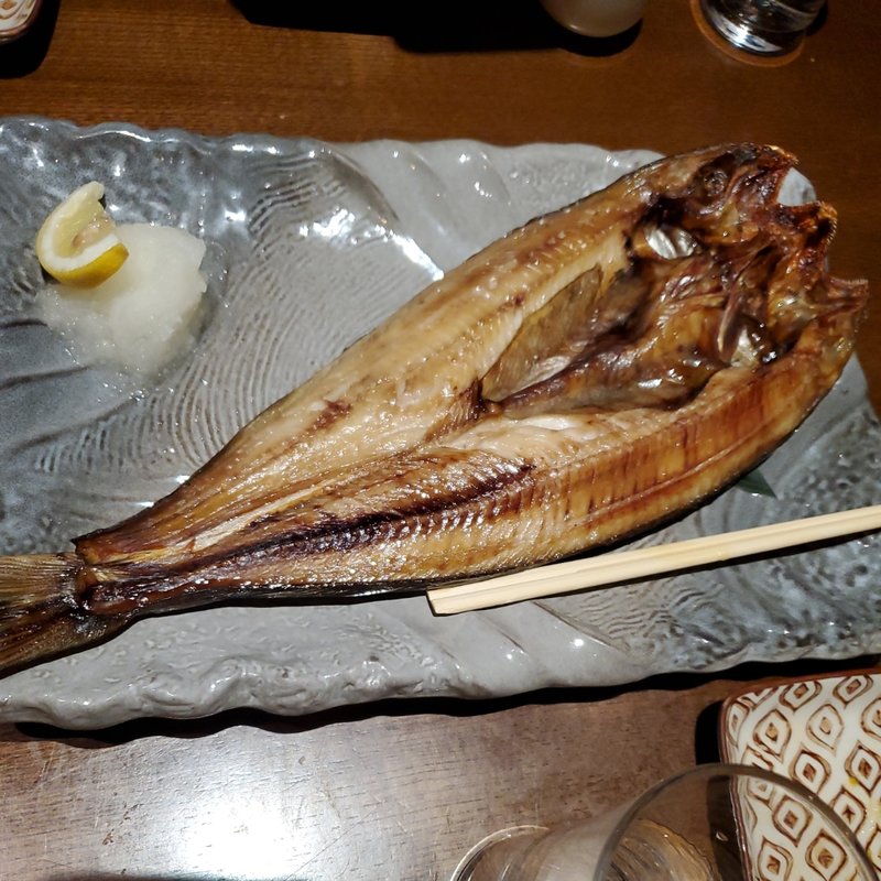 開きホッケの炭焼き(居酒屋 美濃家)