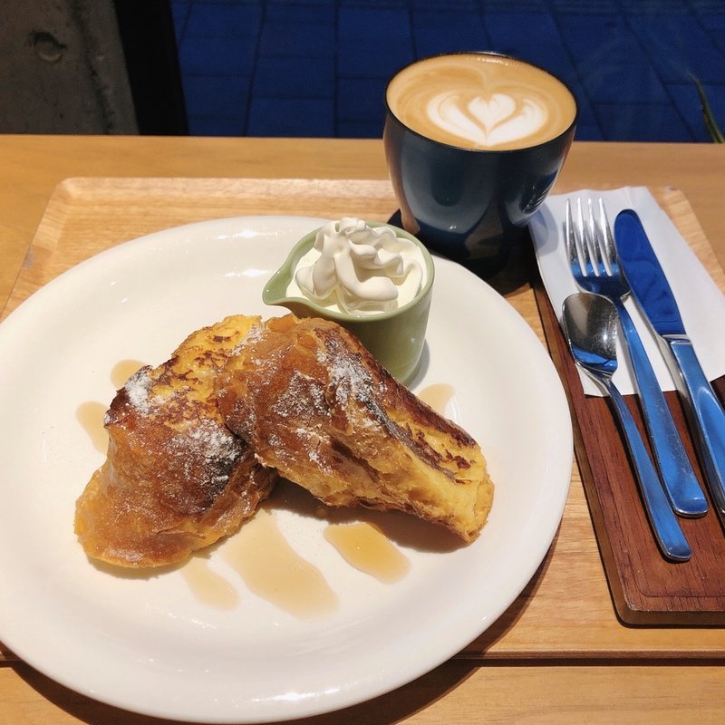フレンチトースト＆カフェラテ(ハニー珈琲 高宮店)