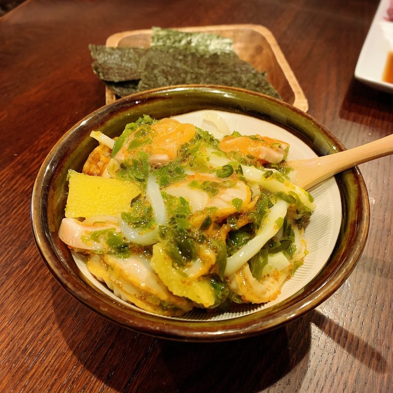 八堂八自家製海宝漬け( 灼味噌らーめん 八堂八（やどや）)