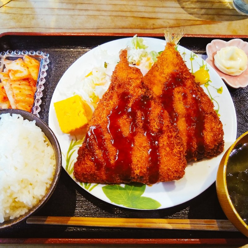 アジフライ定食(串揚げぴん)