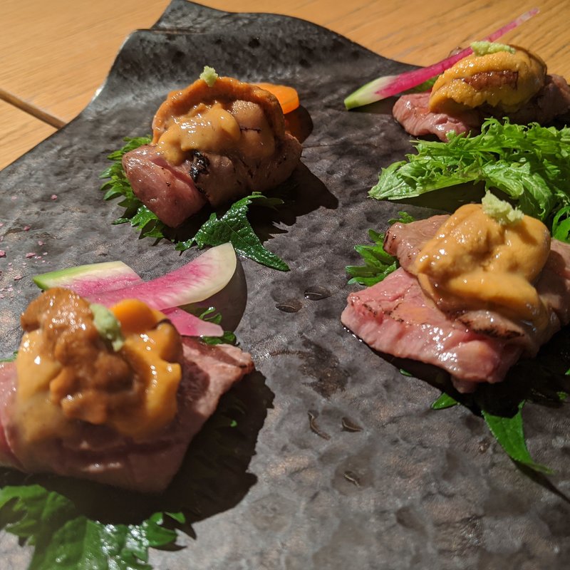和牛と雲丹(KINKA sushi bar izakaya SHIBUYA)