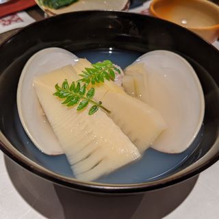 銚子産はまぐり、熊本産筍(松陰鶴水)