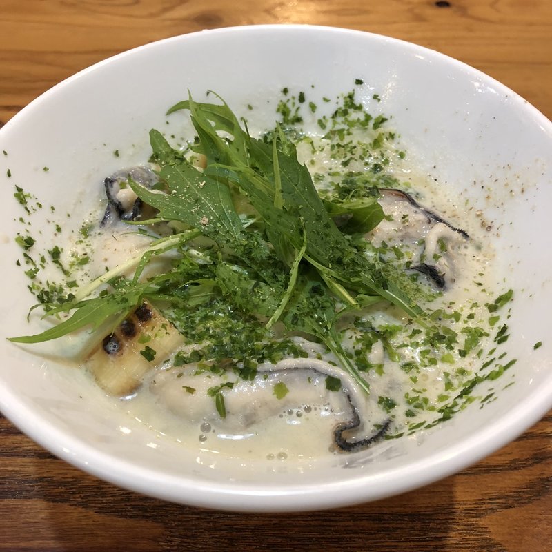 牡蠣の青のり豆乳みそ(和ヌードル 鈴七 （スズナ）)