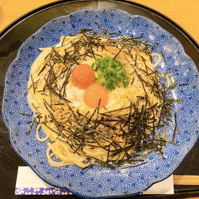 たらこと湯葉のモッツァレラチーズのカルボナーラ(五右衛門)